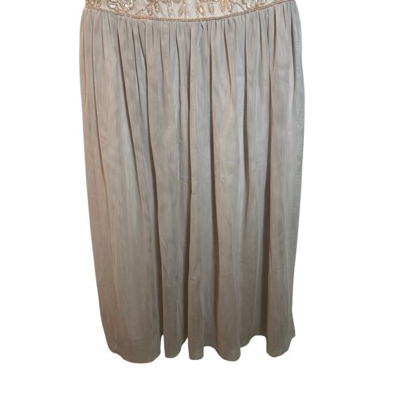 Adrianna Papell Sequin Embroidered Tulle Midi Dress Nude Beige Size 8 Formal - Picture 11 of 11